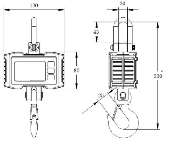SENS S Series - 100 Kg, 300 Kg, 500 Kg, 1000 Kg (1 Ton) - Hanging and Crane Scale - Image 4