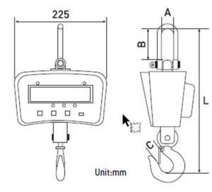 CAS IE 700 Crane Scale dimensions