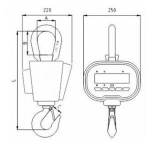 SENS OCS-C Crane Scale dimensions