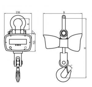 SENS OCS SW Heavy Duty Crane Scale dimensions