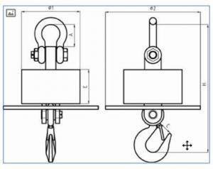 SENS OCS SWH2 High Temperature Proof Crane Scale dimensions