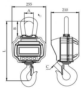 SENS OCS T Crane Scale dimensions