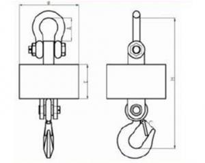 SENS OCS SWL6 High Temperature Proof Crane Scale dimensions