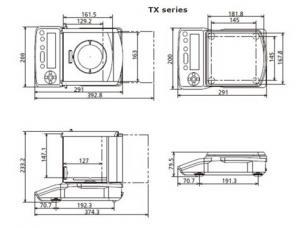 Shimadzu TX Precision Analytical Balances dimensions